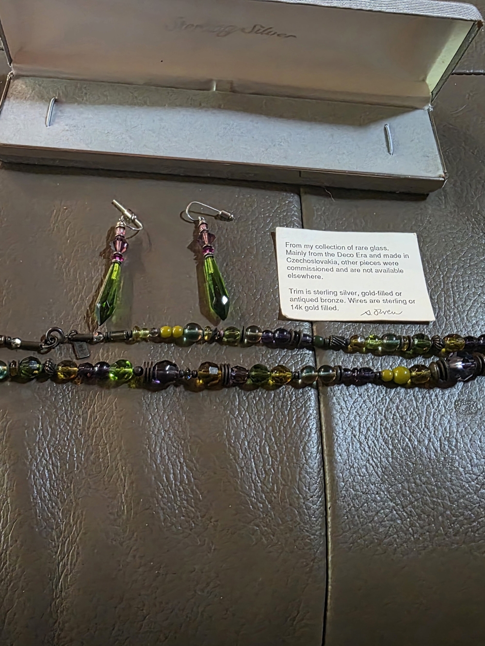 Czech art deco glass jewelry set from The Owen Glass Company Collection